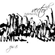 Black and white vector ink splash seamless pattern monochrome N9