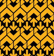 Bright abstract seamless pattern with yellow arrows Vector