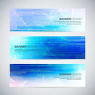 Vector banners set with polygonal abstract shapes circles lines N5