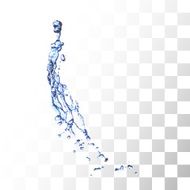 Blue water splash isolated on white N6