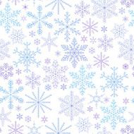 Falling snowflakes colorful seamless pattern