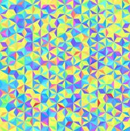 abstract background consisting of small yellow blue pink triangles