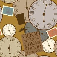 brown background with clock