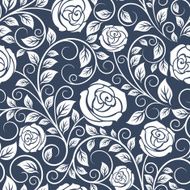 Seamless pattern of white roses N2