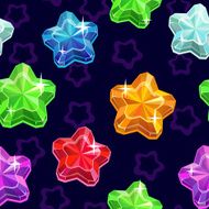 Seamless pattern with crystal stars