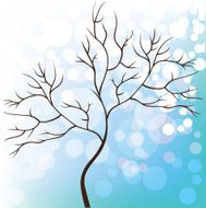 Winter snow background tree without leaves Christmas