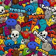 Graffiti characters seamless pattern N4