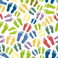human colorful footprints simple seamless pattern eps10