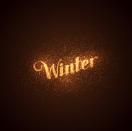 Winter label with light sparkles N2