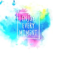 Watercolor splash banner with Enjoy life style message