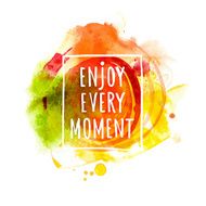Watercolor splash banner with Enjoy message