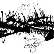 Black and white vector ink splash seamless pattern monochrome N10