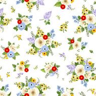 Seamless pattern with colorful flowers Vector illustration