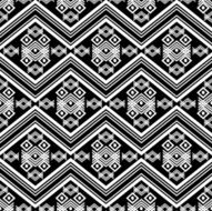 Black and white ethnic tribal seamless pattern N2