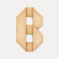 3d elegant folded paper letter B N2