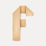 3d elegant folded paper letter F N2