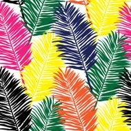 Palm leaves vector seamless pattern background N2