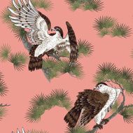Japanese painting hawk pattern N2