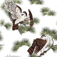 Japanese painting hawkãpattern