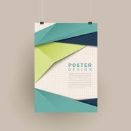 trendy poster design with origami style