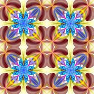 Symmetrical pattern of the flower petals Blue and brown palette N2