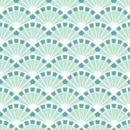 Vector Sea Green Fans Abstract Seamless Pattern