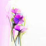 Abstract oil painting of spring flowers