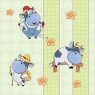background with cows seamless pattern N3