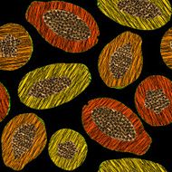 Autumn papaya backdrop Endless harvest texture repeating fruit N2