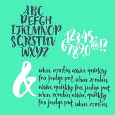 Alphabet letters lowercase uppercase and numbers