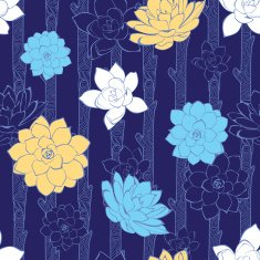 Vector blossoming branches stripes seamless pattern