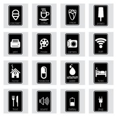 icons isolated black and White N2