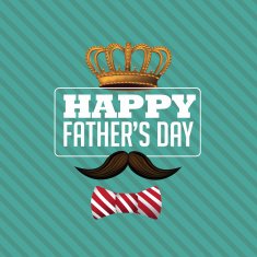 Happy Fathers Day crown mustache and bow tie design