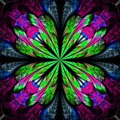 Symmetrical pattern in stained-glass window style N8