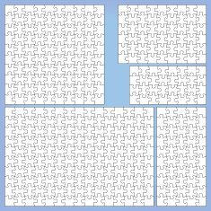 Puzzle set 32 50 54 100 150 pieces Outline vector N2