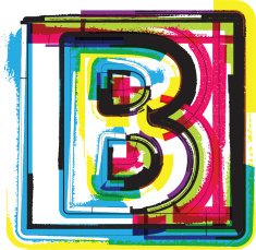 Colorful Grunge Font LETTER B