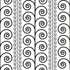 Curly seamless pattern black and white vector background N2