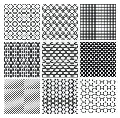 Geometric Monochrome Seamless Background Patterns N3