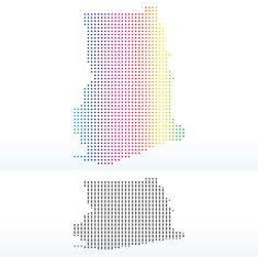 Map of Republic Ghana with Dot Pattern