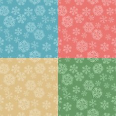Set of 4 Christmas seamless pattern with snowflakes