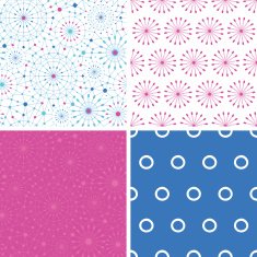 Vector blue abstract line art circles set of four matching