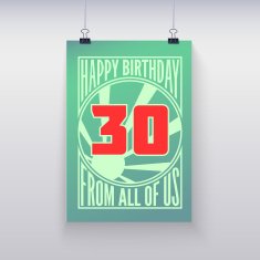 Vintage retro poster Happy birthday N2