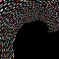 abstract color wave polka dots pattern background N2