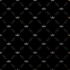 Seamless vector gold pattern with king crowns N5