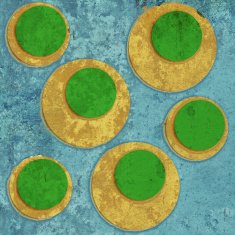Abstract grunge scratched background made of circle shapes