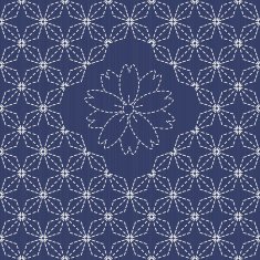 Traditional Japanese Embroidery Ornament with rhombs and sakura N2