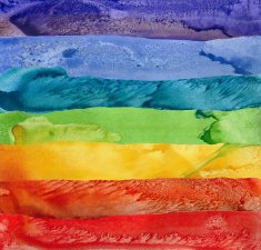 Seven rainbow watercolor paint strokes N2