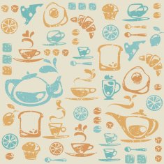 Seamless pattern with breakfast elements N2