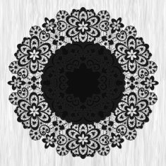Ornamental round lace pattern on grunge background N2