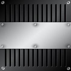 metallic label with grille rusty